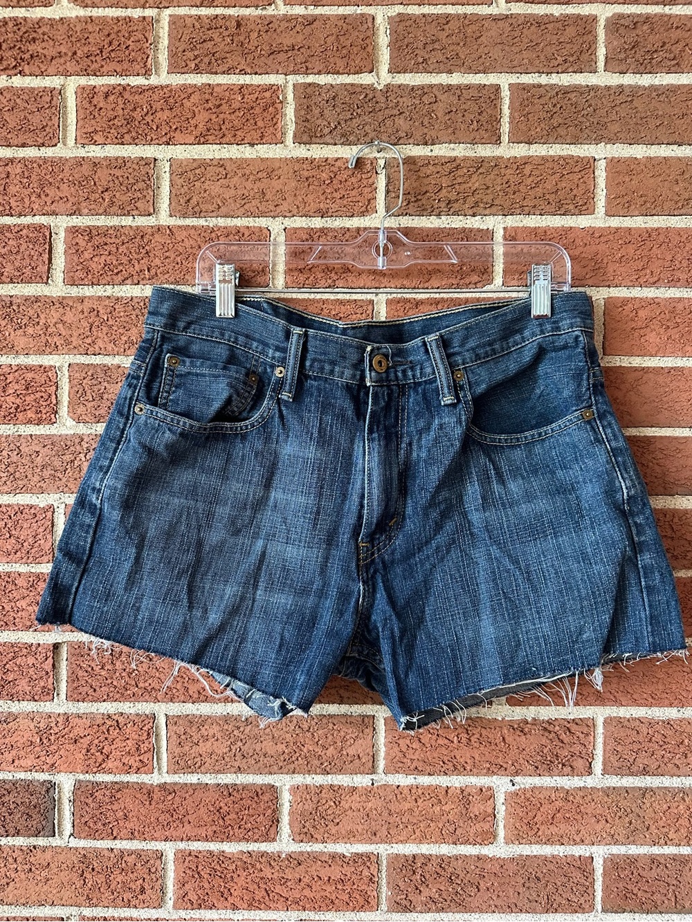 Levi's 569 Women’s Denim Cut-Off Shorts Blue Distressed, 6